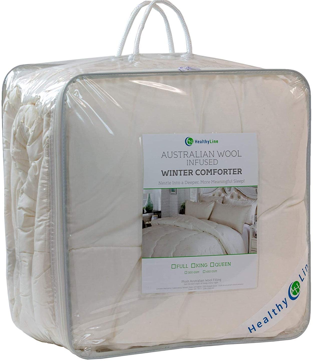 100% Combed Cotton All Season Washable New Zealand Wool Bed Duvet / Quilt / Comforter