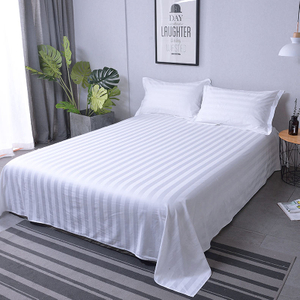 300T Stripe Jacquard Cotton Hotel Bed Linen Duvet Cover Pillow Case Bed Sheet Set